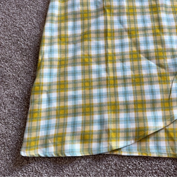Cider Yellow White Plaid Bow Side Midi Skirt Women’s Plus Size 2X Twee Academia - Picture 7 of 16